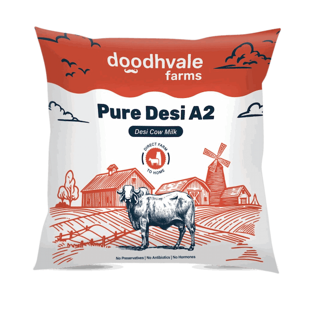 doodhvale farms Fresh Pure Desi A2 Cow Milk Online